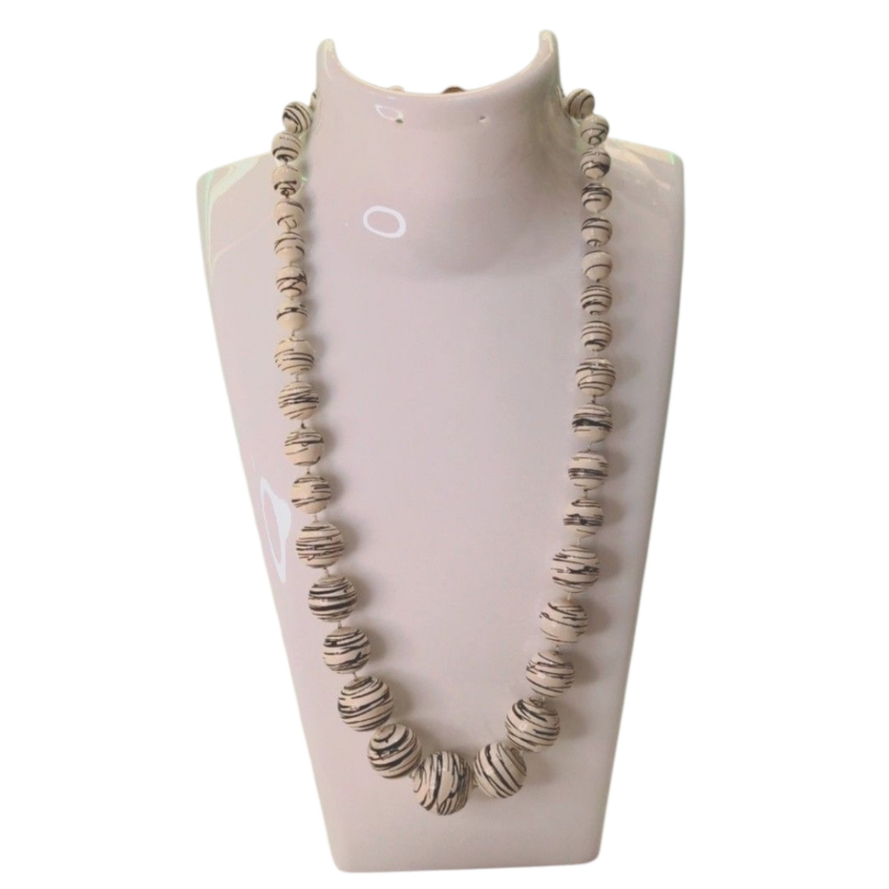 Vintage Splatter Paint Beaded Necklace